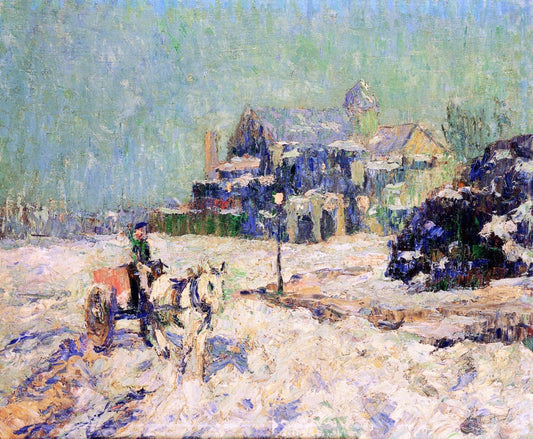 Inwood, Upper Washington Heights, vintage artwork by Ernest Lawson, 12x8" (A4) Poster