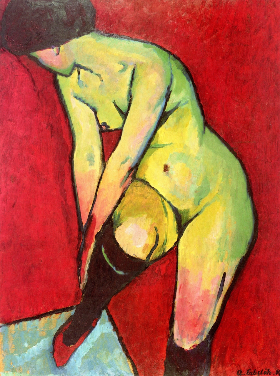 Nude with Garter by Adolf Erbslöh,16x12(A3) Poster