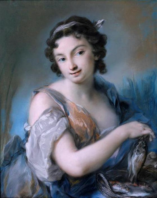 The Four Elements, Water, vintage artwork by Rosalba Carriera, 12x8" (A4) Poster