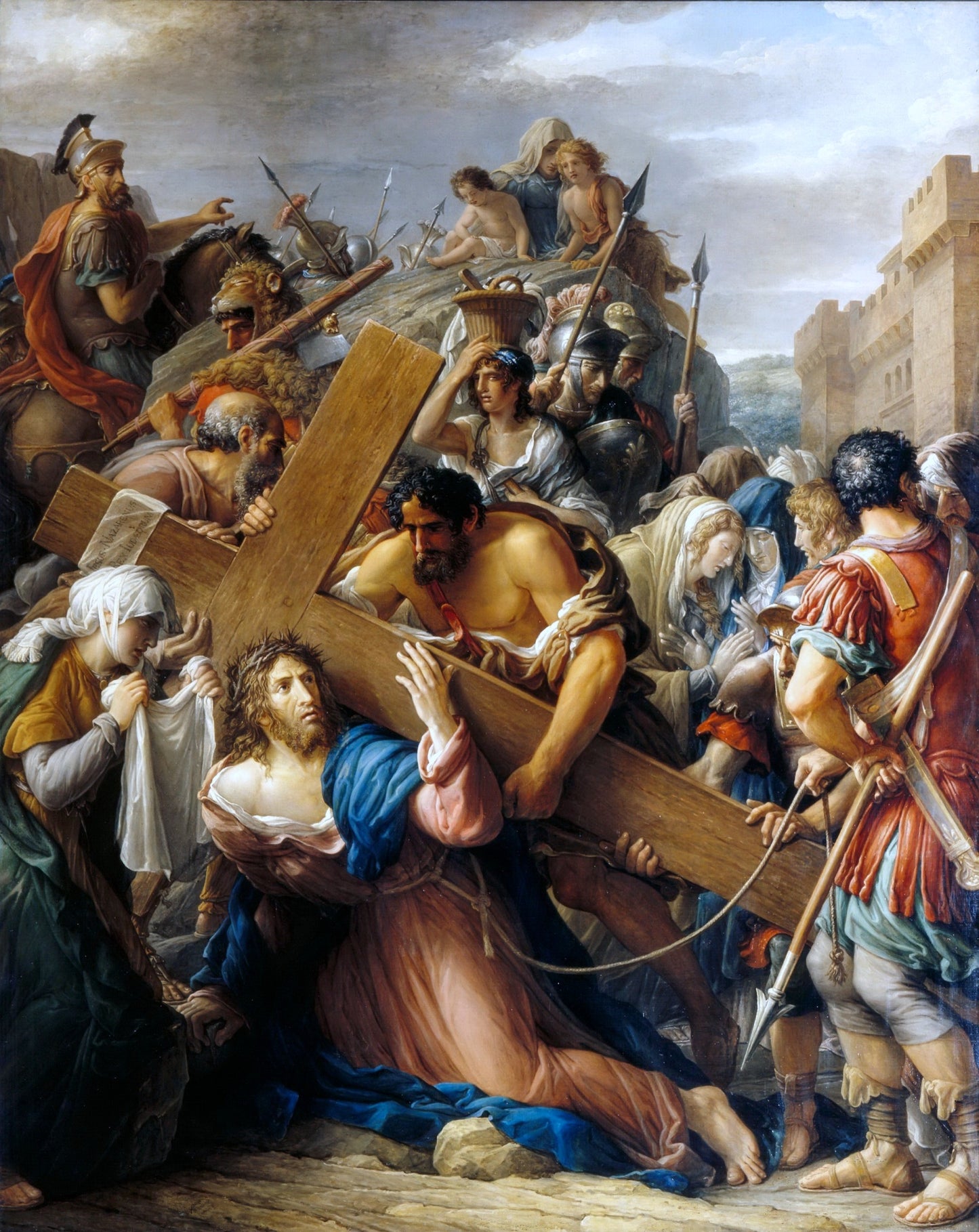 Christ on the Way to Calvary, vintage artwork by Étienne-Barthelemy Garnier, 12x8" (A4) Poster
