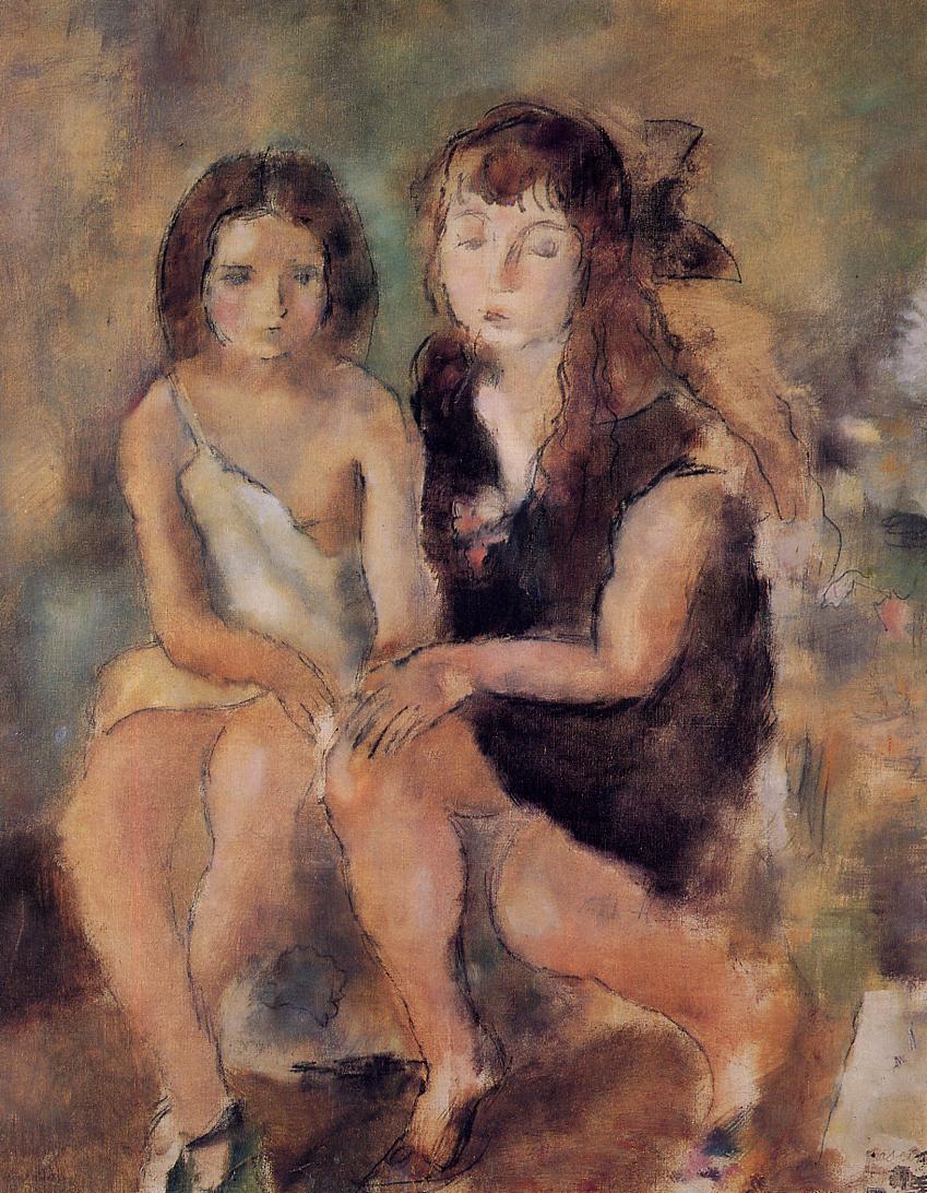 Clara and Genevieve by Jules Pascin,16x12(A3) Poster