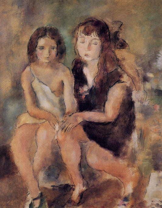 Clara and Genevieve by Jules Pascin,16x12(A3) Poster