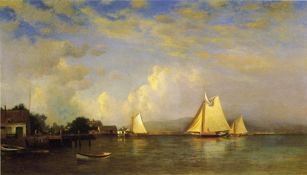 On the Hudson, vintage artwork by Francis A. Silva, 12x8" (A4) Poster