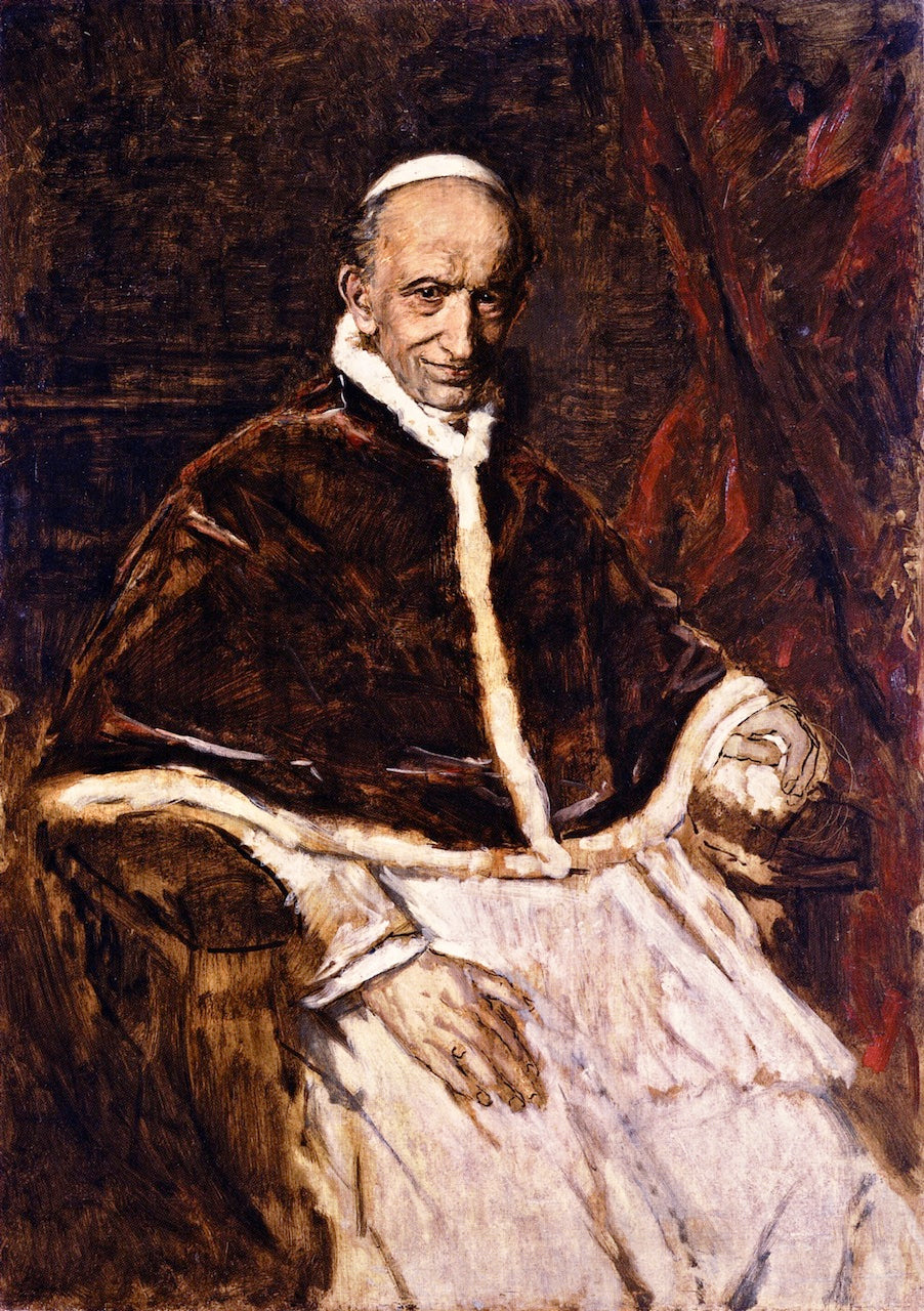 Pope Leo XIII, vintage artwork by Franz von Lenbach, 12x8" (A4) Poster