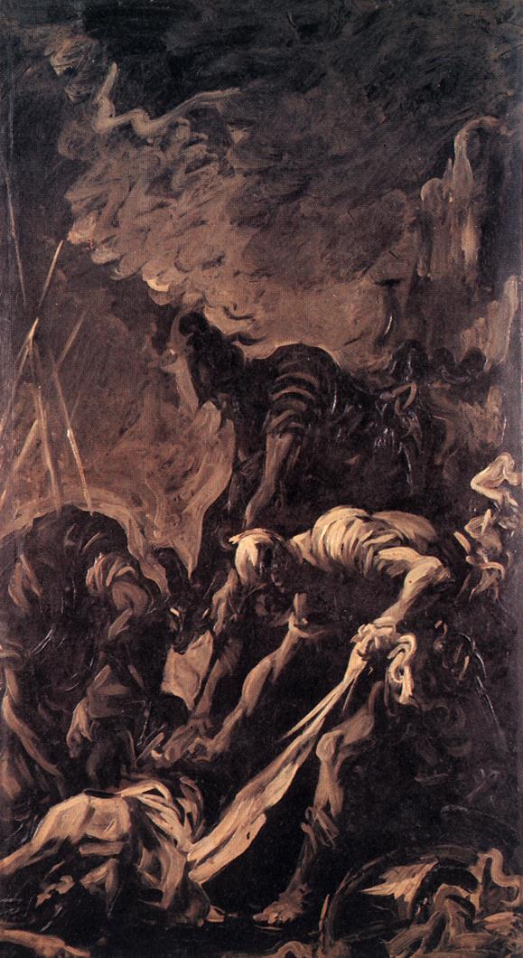 Entombment of a Soldier, vintage artwork by Alessandro Magnasco, 12x8" (A4) Poster