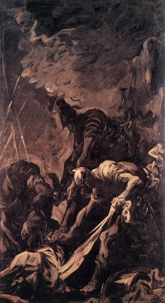 Entombment of a Soldier, vintage artwork by Alessandro Magnasco, 12x8" (A4) Poster