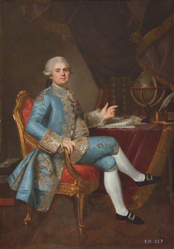Louis-Stanislas-Xavier, Later Louis XVIII, King of France, vintage artwork by Joseph Boze, 12x8" (A4) Poster
