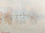 Reflection of Trees on the Seine during Winter, vintage artwork by Blanche Hoschede-Monet, 12x8" (A4) Poster