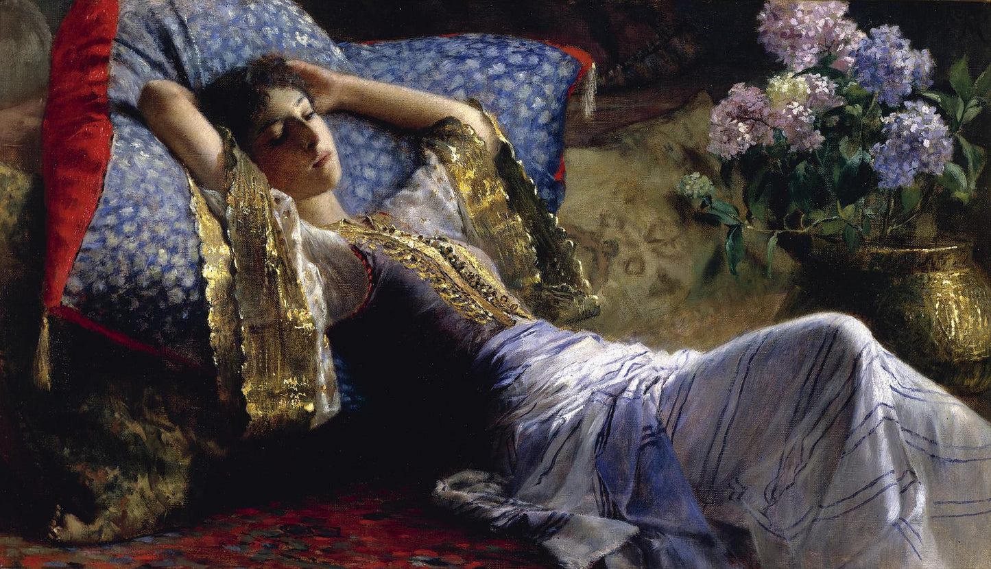 Reclining odalisque by Ferdinand Max Bredt,A3(16x12")Poster