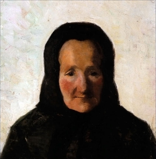 Woman in Headscarf, vintage artwork by Marie Triepcke Kroyer, 12x8" (A4) Poster