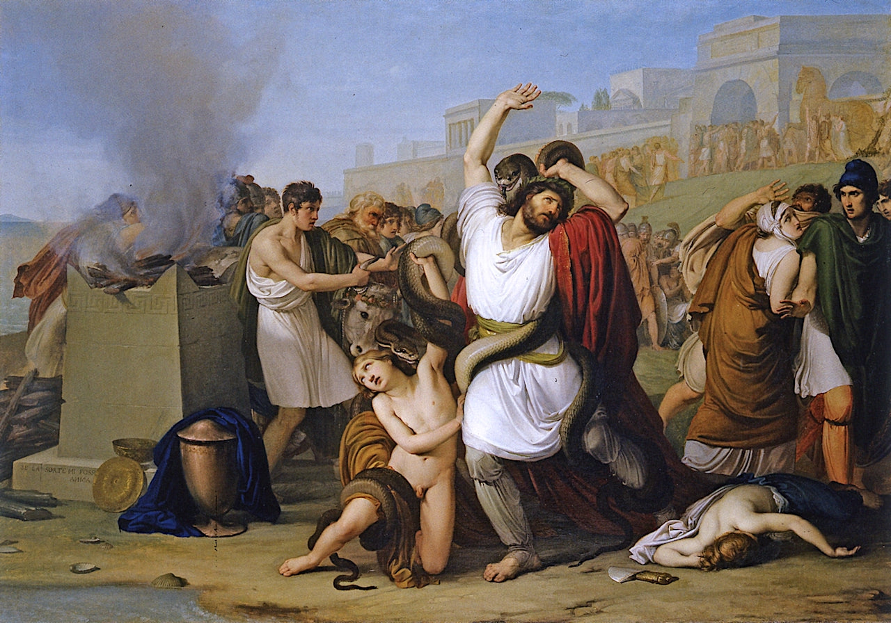 Lacoön, Sone of Priam and Priest of Apollo, vintage artwork by Francesco Paolo Hayez, A3 (16x12") Poster Print