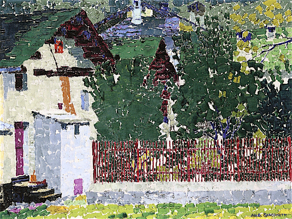 My Home Village, vintage artwork by Augusto Giacometti, 12x8" (A4) Poster