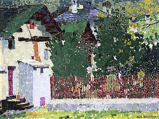 My Home Village, vintage artwork by Augusto Giacometti, 12x8" (A4) Poster