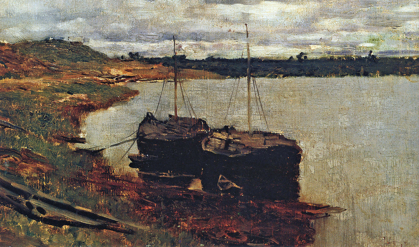Barges. The Volga by Isaak Levitan,A3(16x12")Poster