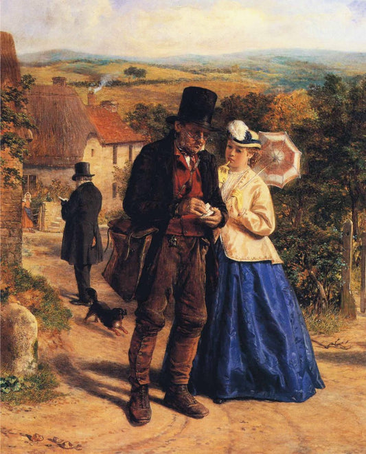 The Village Postman, vintage artwork by William Hemsley, A3 (16x12") Poster Print