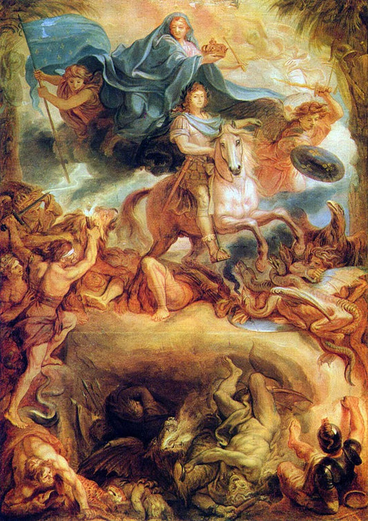 Apotheose of Louis XIV, vintage artwork by Charles Le Brun, 12x8" (A4) Poster