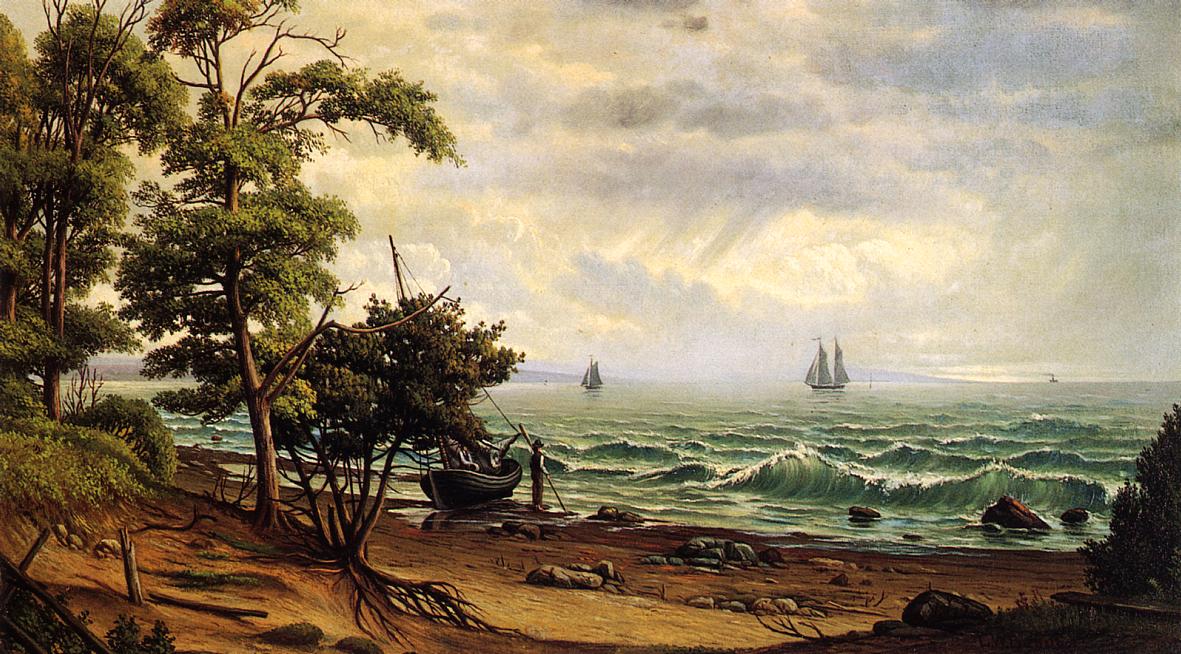 Clearing off the Coast of Maine, vintage artwork by Levi Wells Prentice, 12x8" (A4) Poster