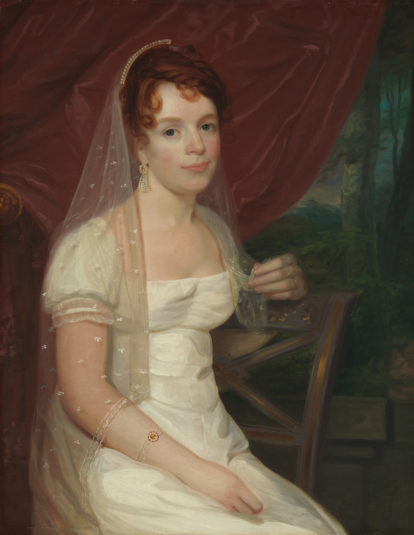 Mrs. Robert Dickey (Anne Brown), vintage artwork by John Wesley Jarvis, 12x8" (A4) Poster