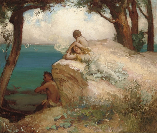 Summer Idyll, vintage artwork by James Clark, 12x8" (A4) Poster