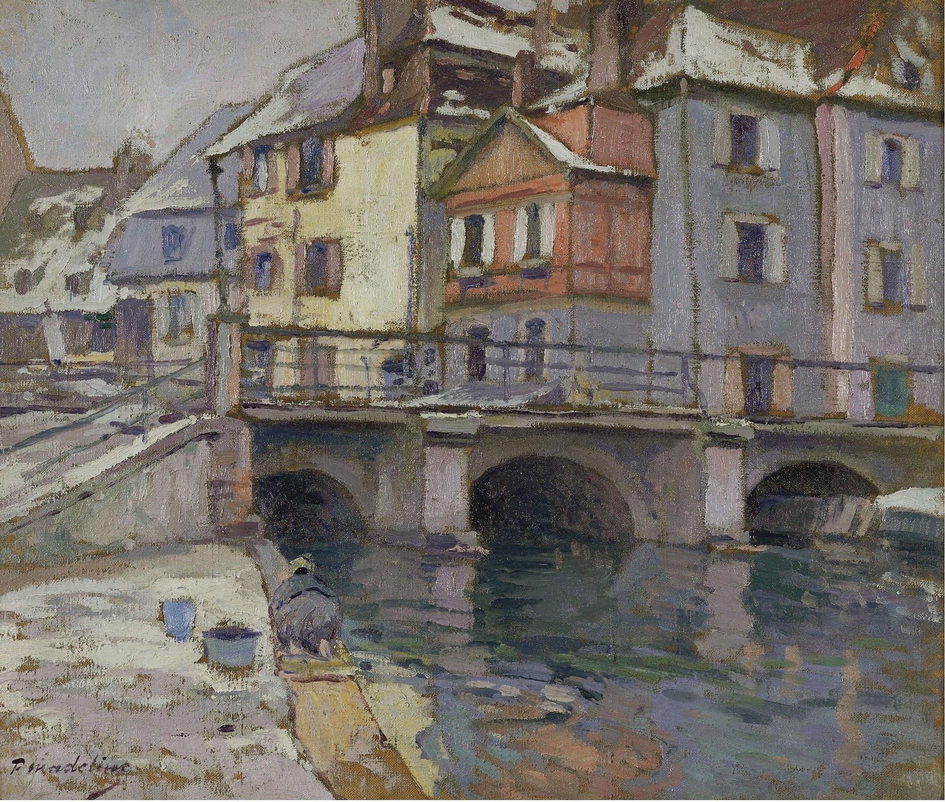 Old Port at Colmar, vintage artwork by Paul Madeline, 12x8" (A4) Poster