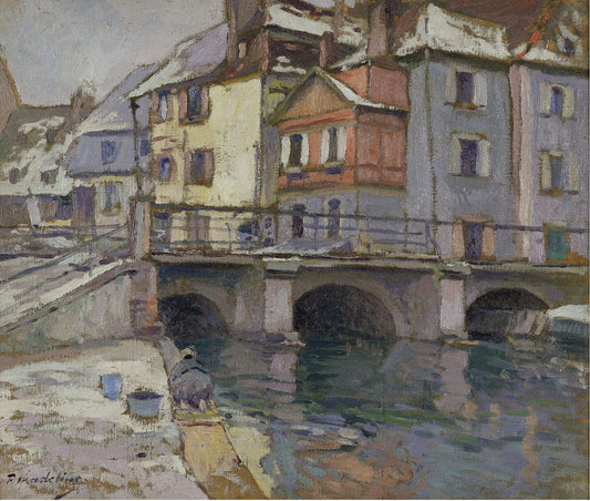 Old Port at Colmar, vintage artwork by Paul Madeline, 12x8" (A4) Poster