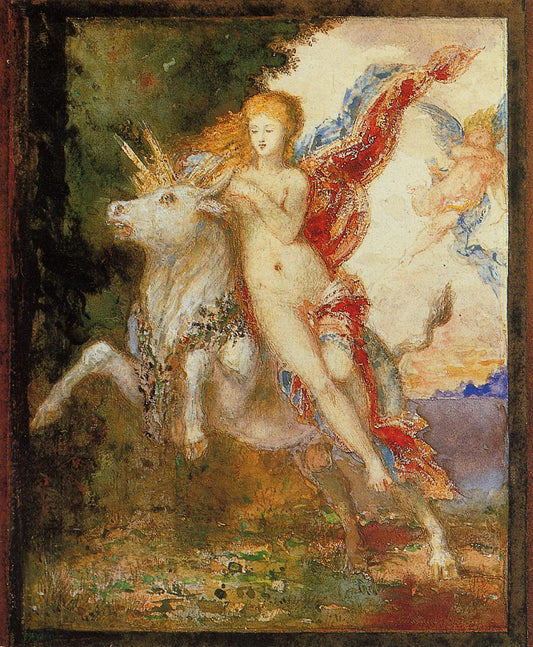 The Abduction of Europa, vintage artwork by Gustave Moreau, 12x8" (A4) Poster