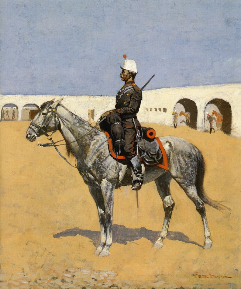 Cavalryman of the Line, Mexico, vintage artwork by Frederic Remington, 12x8" (A4) Poster
