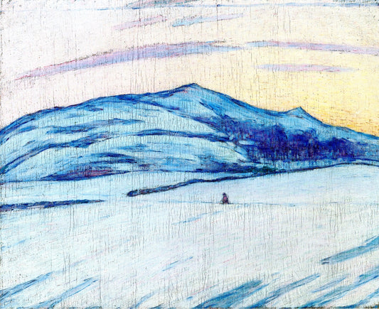 Snowscape, Tjörn, vintage artwork by Karl Nordström, 12x8" (A4) Poster