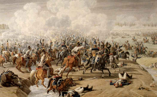 Battle at Hanau, 1813, vintage artwork by Wilhelm von Kobell, 12x8" (A4) Poster
