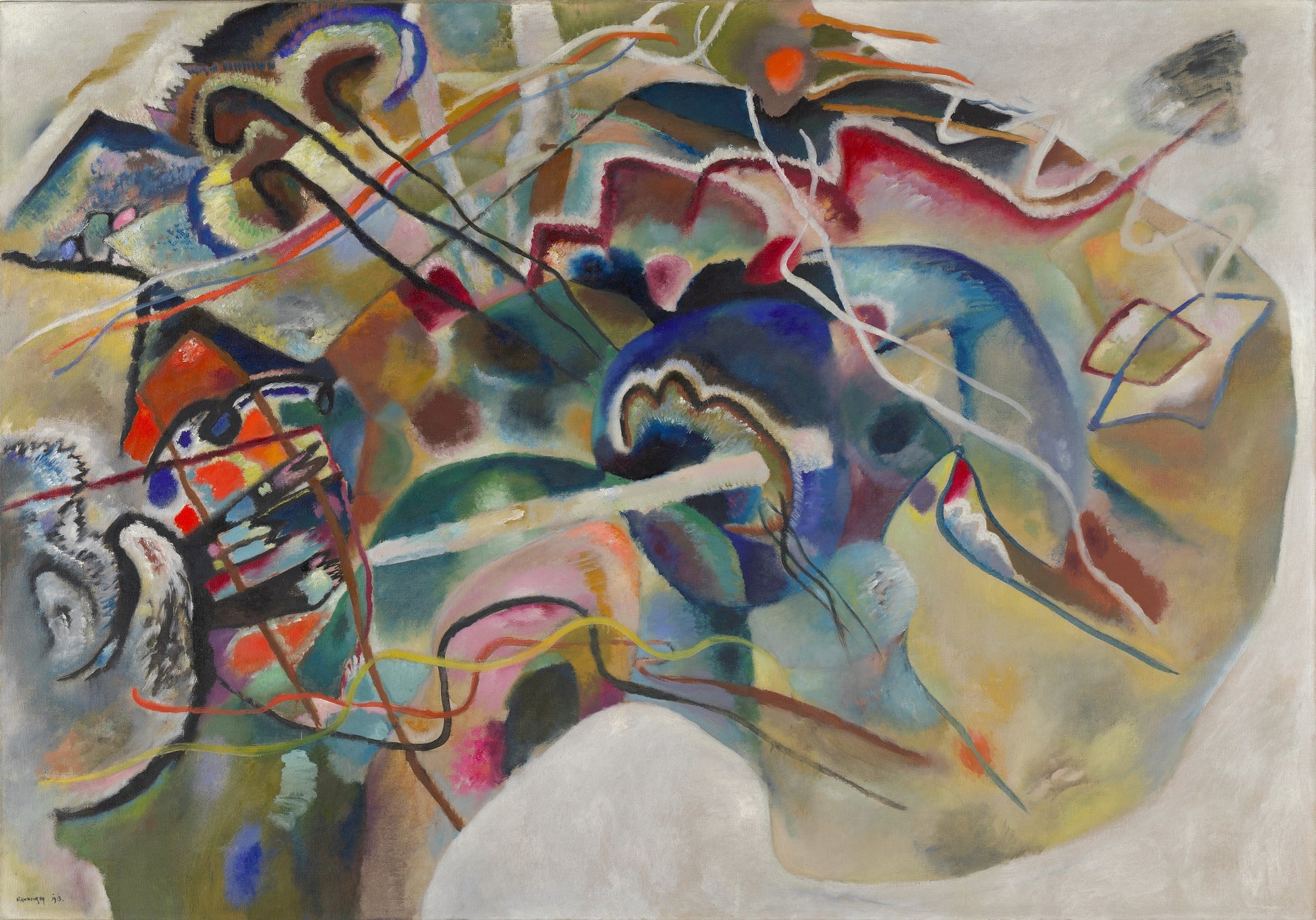 ißem Rand (Painting with White Border) by Wassily Kandinsky,A3(16x12")Poster
