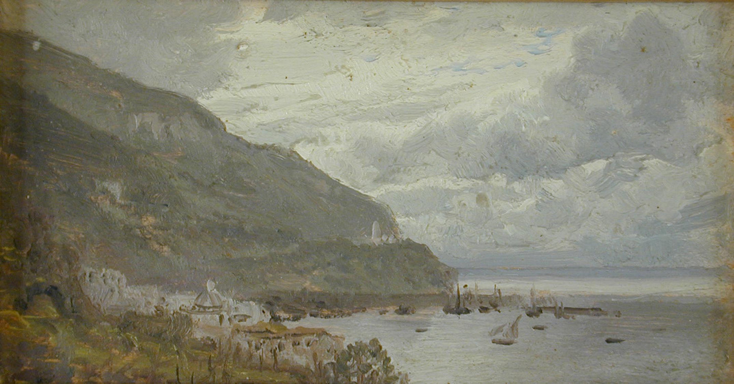 Castellemmare Di Stabia, Italy, vintage artwork by William Trost Richards, 12x8" (A4) Poster