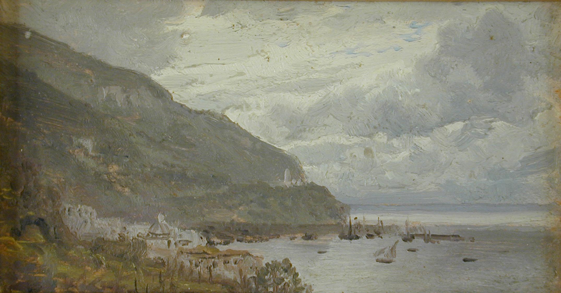 Castellemmare Di Stabia, Italy, vintage artwork by William Trost Richards, 12x8" (A4) Poster