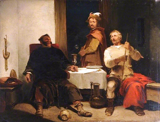 Interior (Tales from Robin Hood, Featuring Friar Tuck), vintage artwork by George Cattermole, A3 (16x12") Poster Print