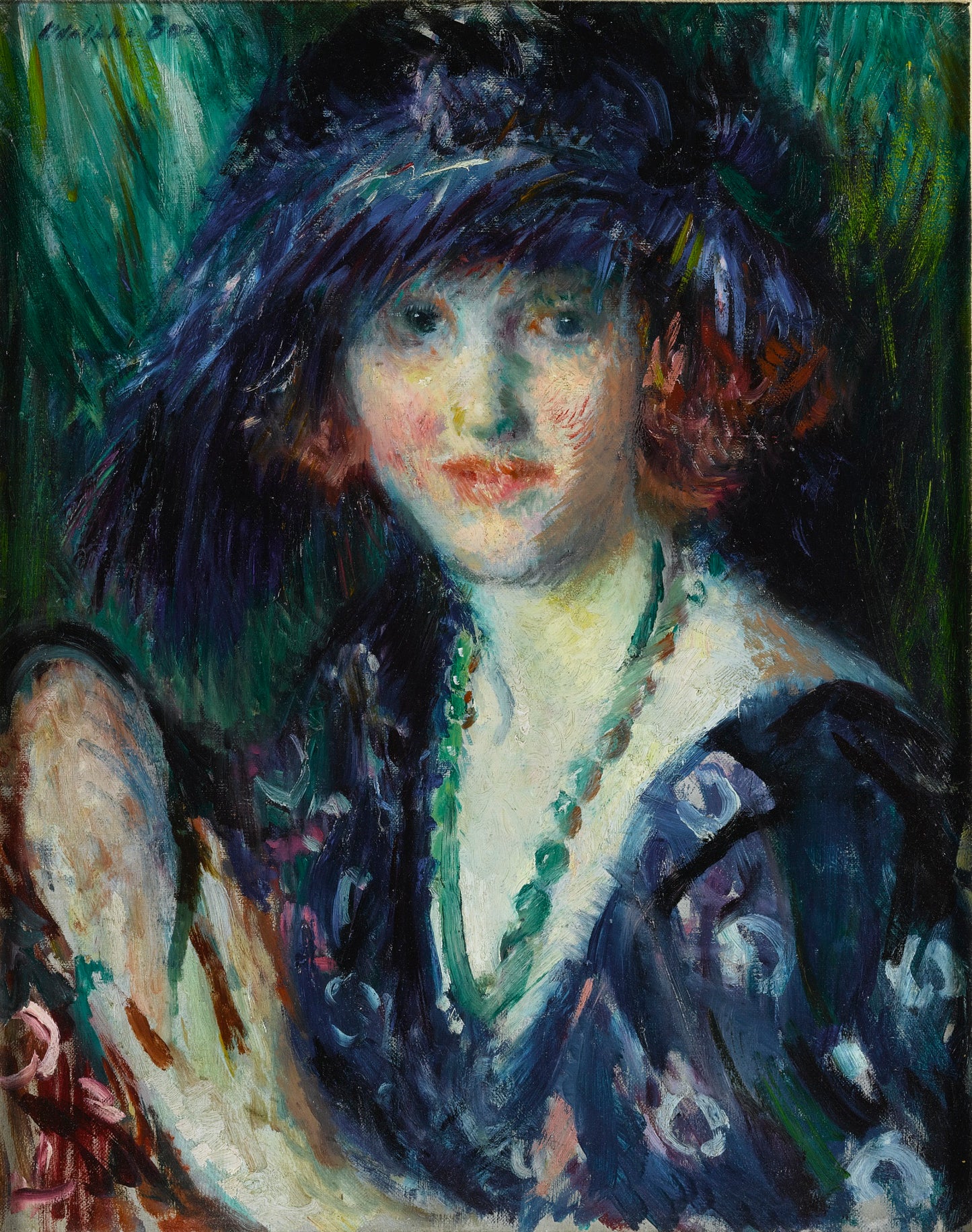 The Blue Feathered Hat by Adolphe Borie,16x12(A3) Poster