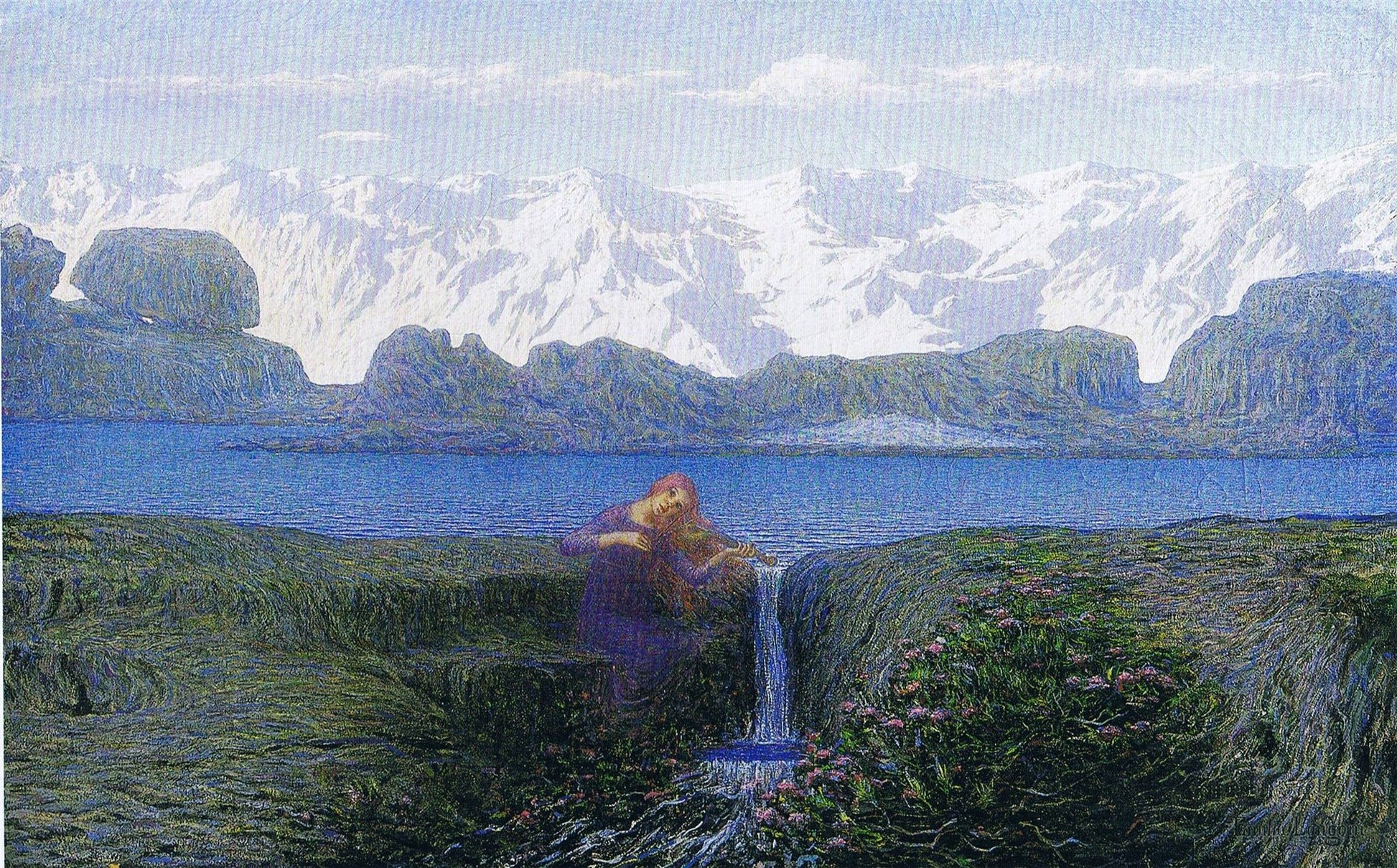 The sound of the stream by Emilio Longoni,A3(16x12")Poster