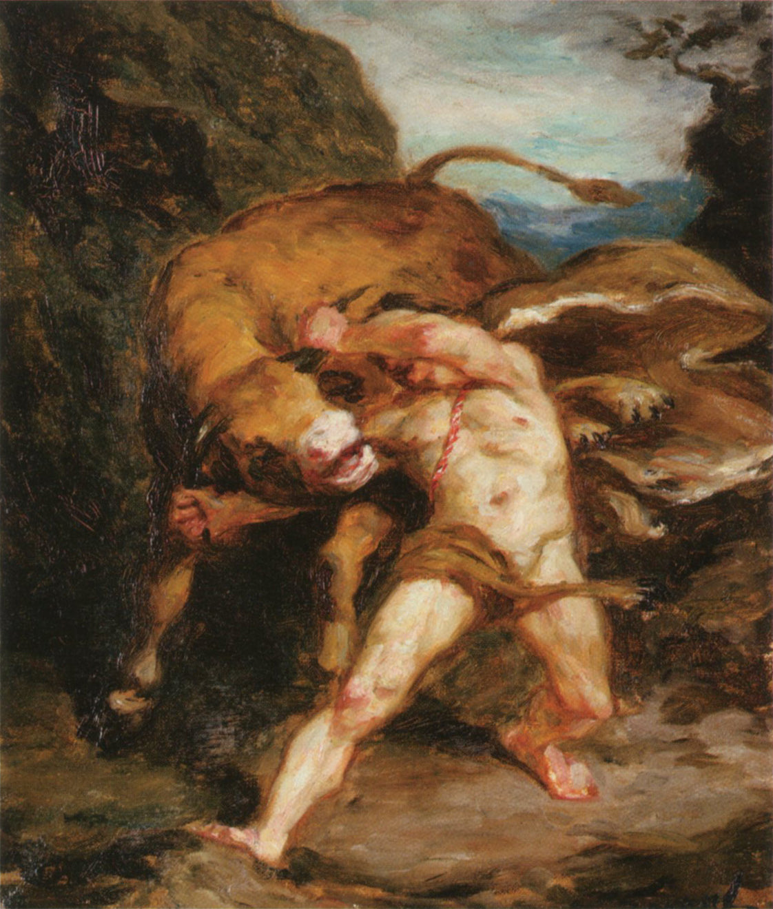 Hercules and the Cretan Bull by emile Friant,A3(16x12")Poster