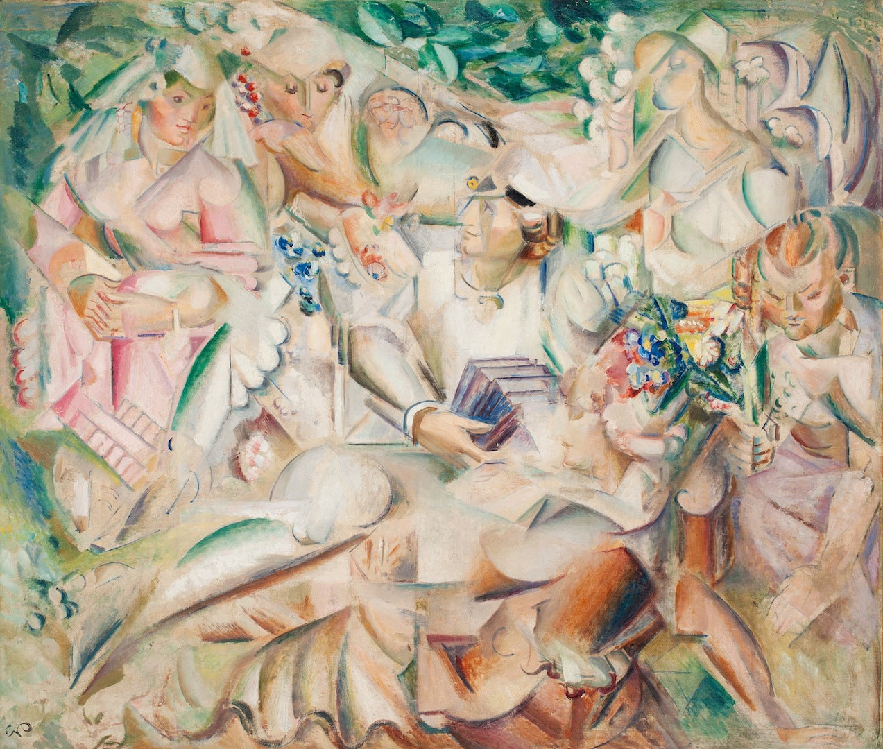 Four Girls and a Student by Georg Pauli,A3(16x12")Poster