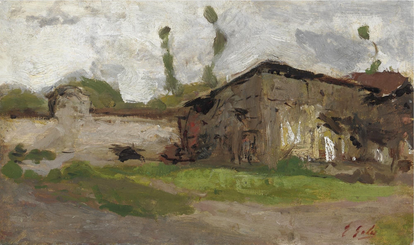 Campagna lombarda by Emilio Gola,A3(16x12")Poster