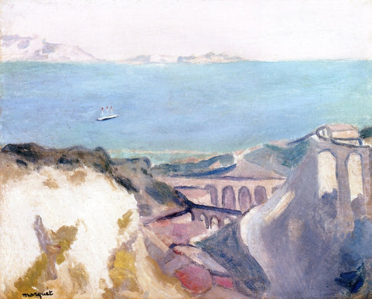Estaque Panorama, vintage artwork by Albert Marquet, 12x8" (A4) Poster