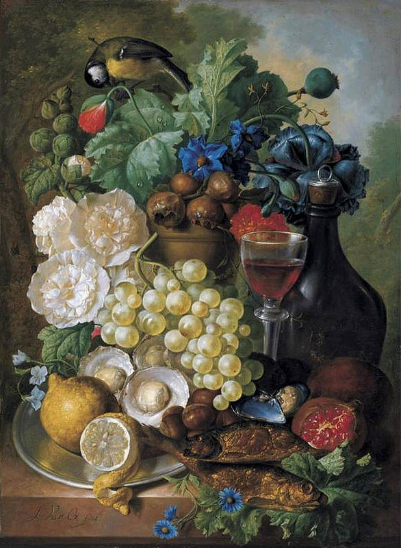 Still-Life, vintage artwork by Jan van Os, 12x8" (A4) Poster