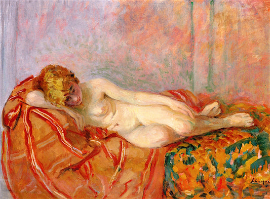 Blonde Nude, vintage artwork by Henri Lebasque, 12x8" (A4) Poster