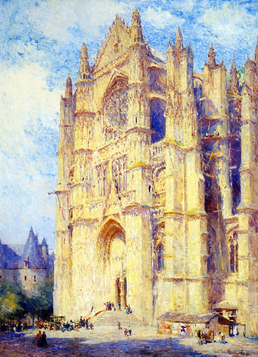 Beauvais Cathedral, vintage artwork by Colin Campbell Cooper, 12x8" (A4) Poster