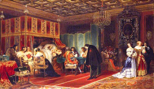 Cardinal Mazarin's Last Sickness, vintage artwork by Paul Delaroche, A3 (16x12") Poster Print