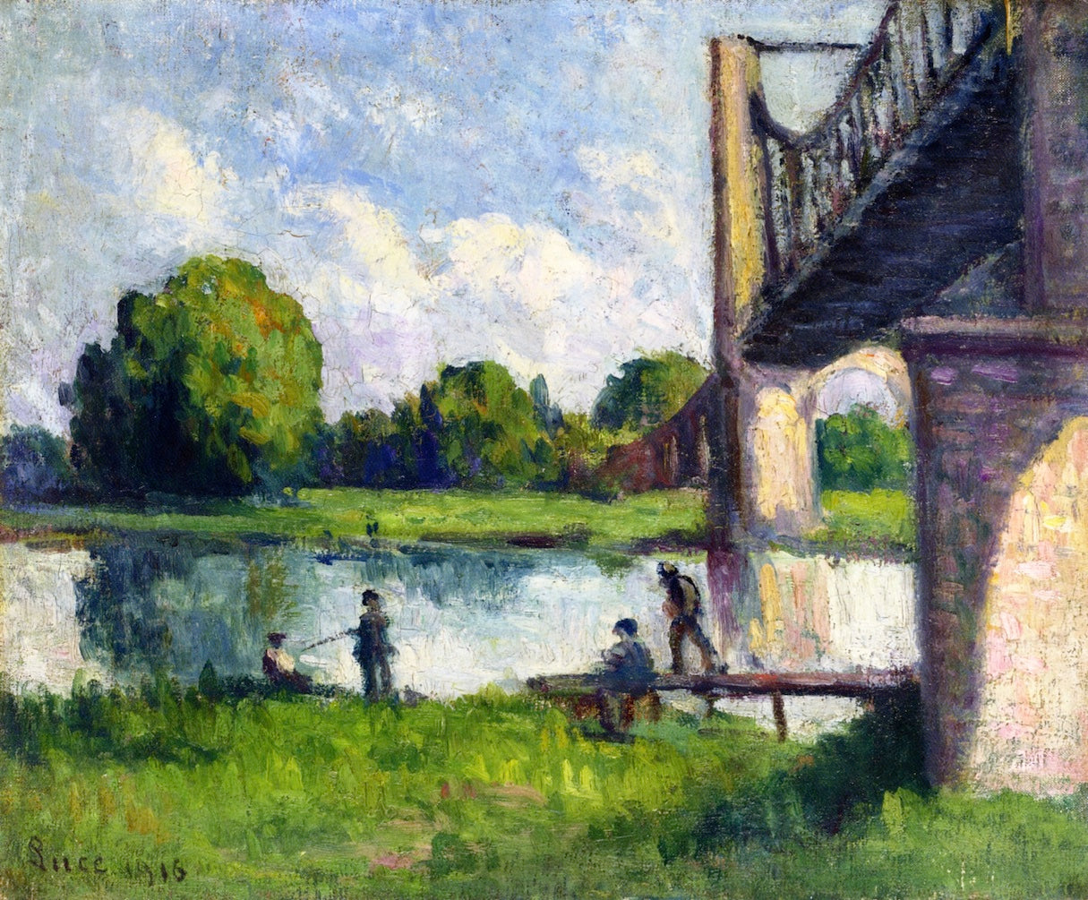 Bridge near Angers, vintage artwork by Maximilien Luce, 12x8" (A4) Poster