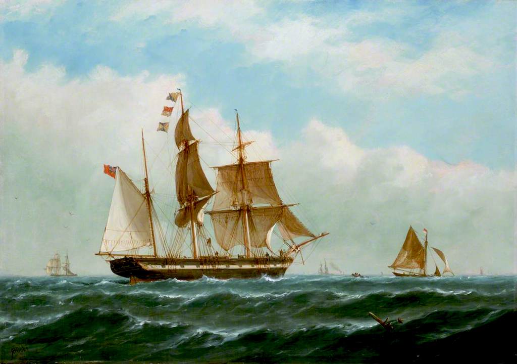 The Barque 'Peerless', vintage artwork by Richard Henry Nibbs, A3 (16x12") Poster Print