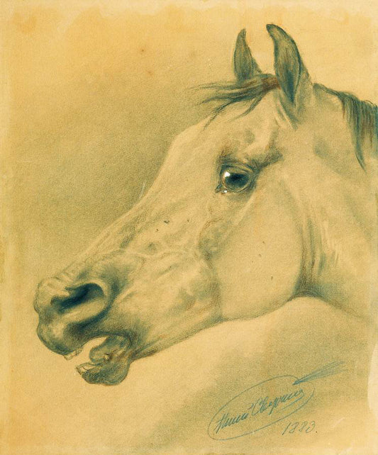 Head of a Horse, vintage artwork by Nikolai Sverchkov, A3 (16x12") Poster Print