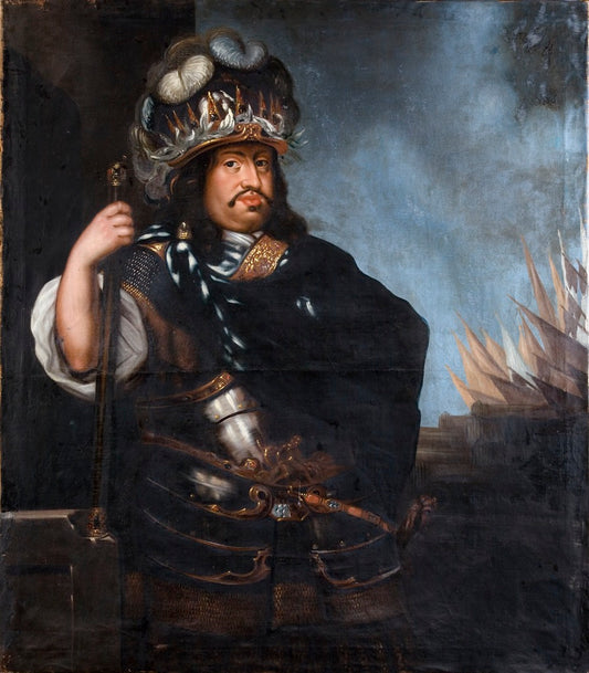 Karl X Gustav of Sweden, vintage artwork by David Klocker Ehrenstrahl, 12x8" (A4) Poster