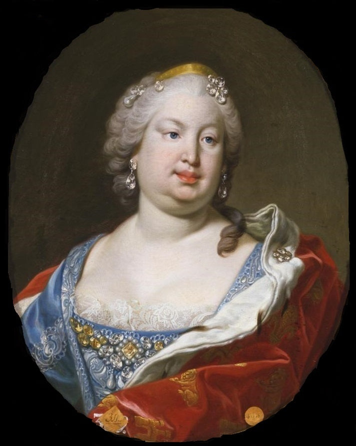 Bárbara de Braganza (1711-1758) Wife of Fernando VI of Spain, vintage artwork by Louis-Michel Van Loo, 12x8" (A4) Poster