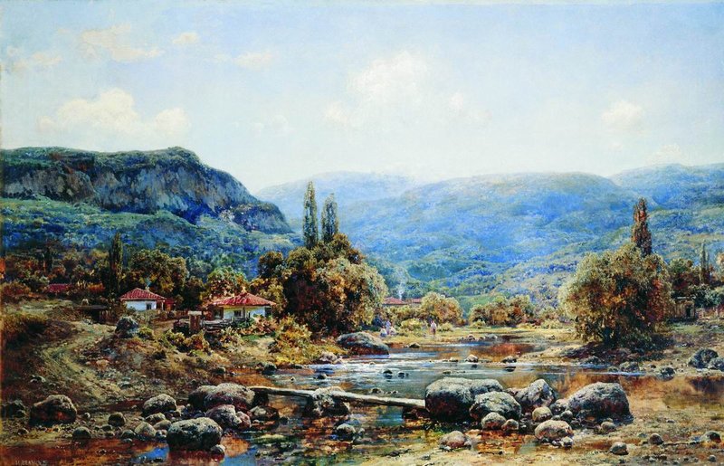 Village in Crimea by Ivan Weltz,A3(16x12")Poster