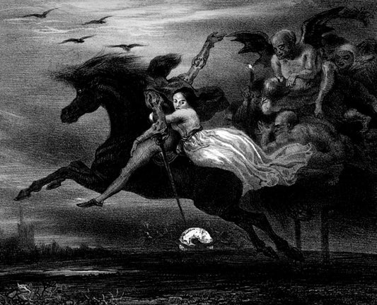 Witch's Sabbath, vintage artwork by Louis Boulanger, A3 (16x12") Poster Print